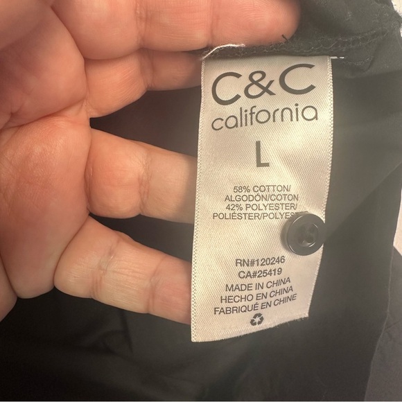C&C Women’s Black Long Sleeve Blouse Size L - Picture 5 of 6